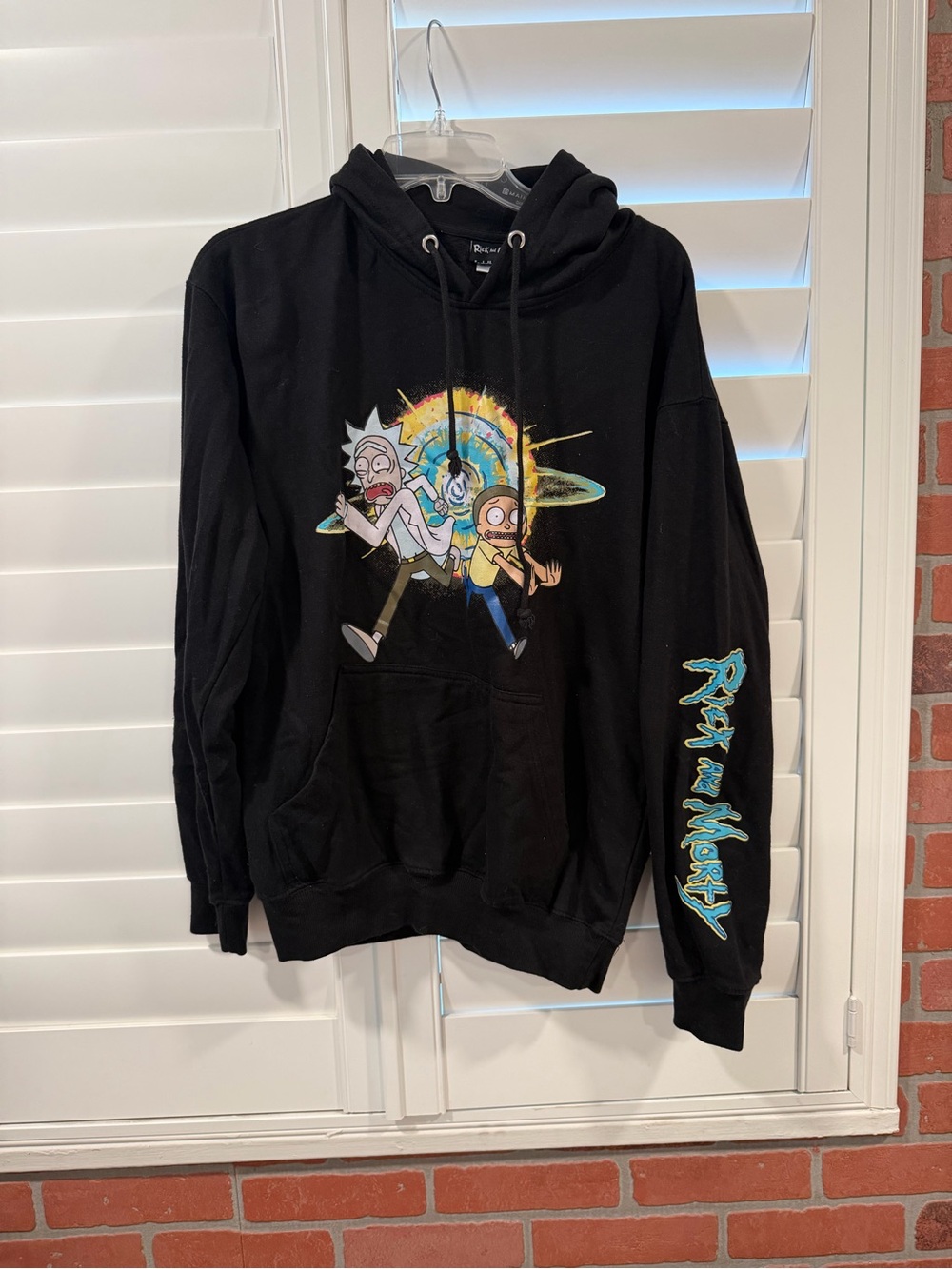 Rick and Morty Black Graphic Crewneck Hoodie